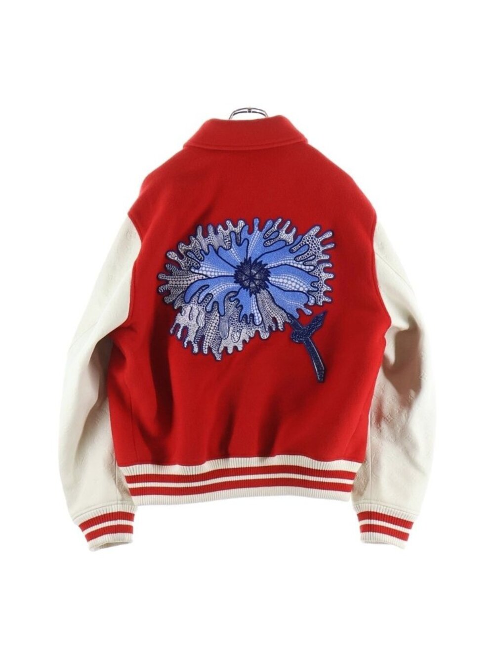 Louis Vuitton 23 SS Yayoi Kusama Wool Leather Trim Bar City Stadium Jacket